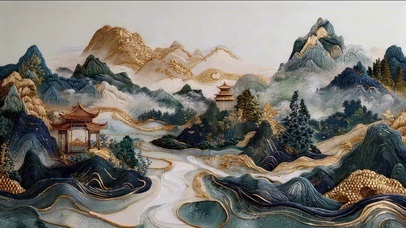 鎏金云山·青绿幽境