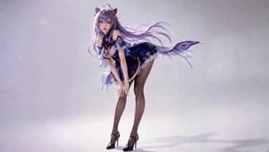 原神紫发猫耳美少女刻晴