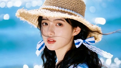 绝美清纯草帽女孩
