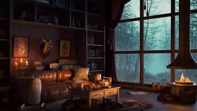 雨中的雨林树屋