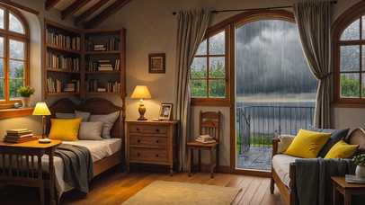 【雨景】雷雨天躲在小屋里