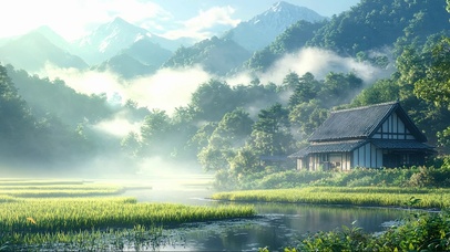 云雾山谷田园小屋