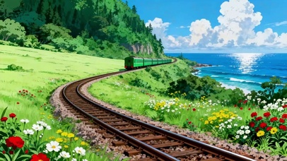 海边的绿皮火车