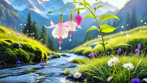 治愈小河灯笼花4K