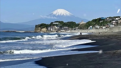 富士山海边沙滩