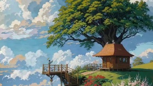 世外桃源-绝壁小屋 4k