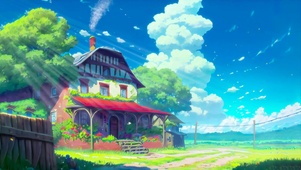 治愈插画乡村小屋