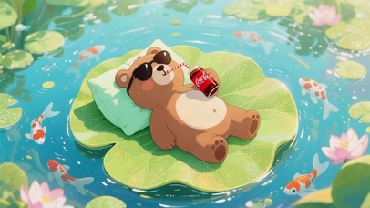荷塘喝可乐的小熊