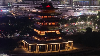 广西南宁畅游阁夜景灯光