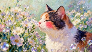 花丛中猫咪