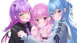 可爱三色少女