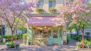 春日街角花巷咖啡店