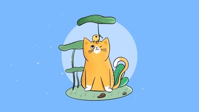 唯美治愈荷叶猫咪