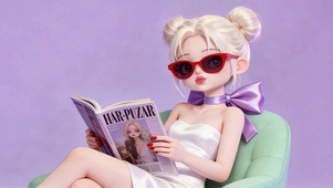 丸子头可爱甜妹