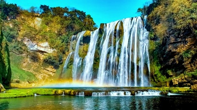 唯美瀑布流水4K