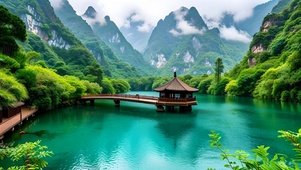 清新绿色治愈山水