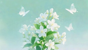 茉莉花伴蝴蝶舞