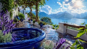 阳光湖畔庭院治愈美景