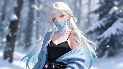 雪中森林少女