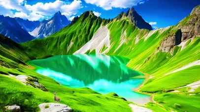 绿色护眼山清水秀唯美风景