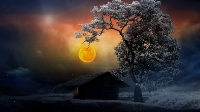 壁纸封面图冬月夜月亮美景夜空壁纸标签:上传时间:2021