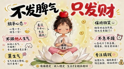 不发脾气只发财