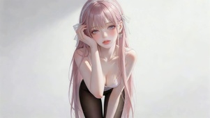 粉发清纯女孩