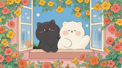 花窗可爱熊