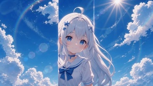 白发可爱少女