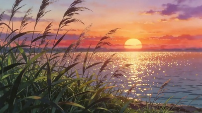 夕阳海景