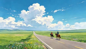 草原策马逐风行
