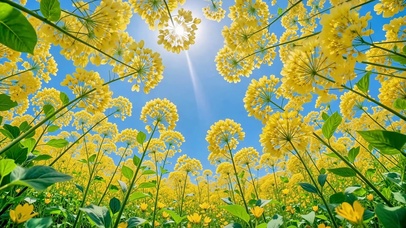 油菜花海里的限定阳光