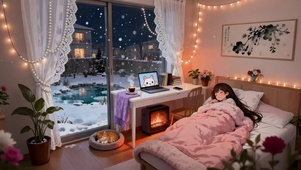 冬天温暖的房间