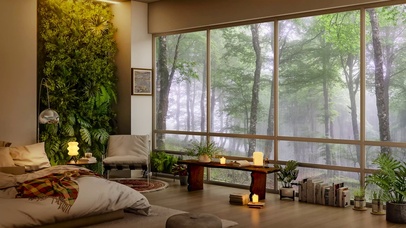 树林春雨温馨小屋 