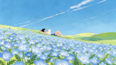 鲜花草原女孩
