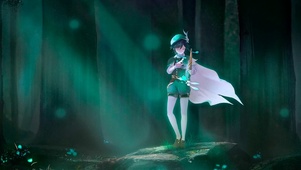 森林弹奏的女孩