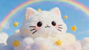 可爱的云朵猫咪