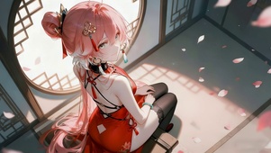 樱花黑丝长腿女孩