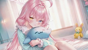 粉发软萌居家可爱少女