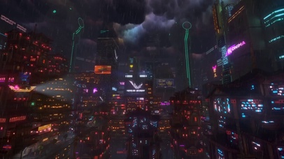 下雨的霓虹城市