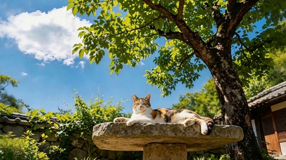 小院闲猫 护眼