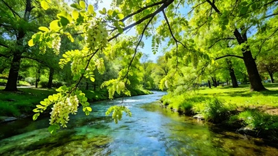 唯美治愈小河4K