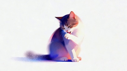 可爱猫咪舔爪爪