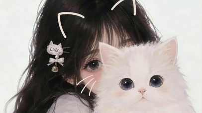 女孩和大猫