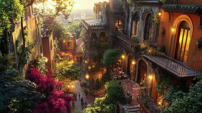 国外异域小镇建筑风景