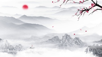 中国风山水梅花