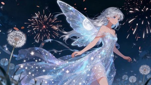 夜空蒲公英精灵美少女