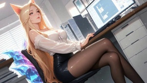 可爱猫耳朵女孩