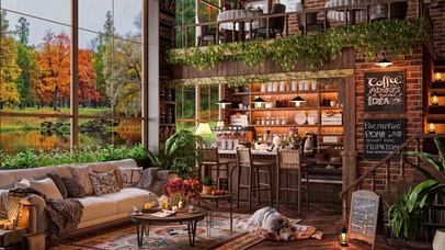 深秋雨天哈士奇