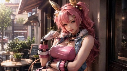 粉发兔耳少女